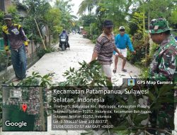 Babinsa Koramil-05 Kodim 1404/Pinrang Kerja Bakti Bersama Warga Bersihkan Ranting Pohon Yang Tutupi Akses Jalan