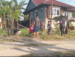 Koramil-01Kodim 1404/Pinrang Kerja Bakti Bersama Warga Pembersihan Saluran Air