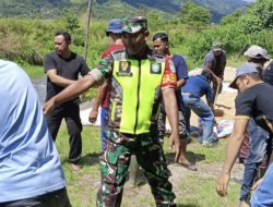Gotong Royong Babinsa dan Warga Bangun Tanggul Irigasi di Tangse, Wujud Sinergi TNI-Rakyat