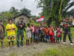 SAPAAN TULUS DARI PERBATASAN: PRAJURIT YONIF 733/MASARIKU BAGIKAN BISKUIT DAN LAYANAN KESEHATAN UNTUK WARGA KREPKURI