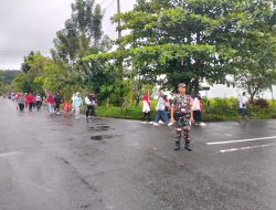 Beri Rasa Aman,Babinsa Jajaran Kodim 0907/Tarakan Amankan Jalan Santai Diwilayah