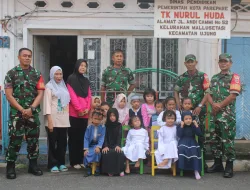 Personel Koramil 1405-01/Ujung Laksanakan Akselerasi Penerima Manfaat Dapur Satuan di TK Nurul Huda Parepare