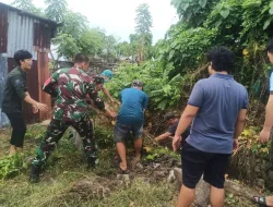 Koramil 1404-08/Lanrisang Gelar Kerja Bakti Bersihkan Saluran Air di Dusun Paladang
