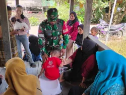 Cegah Stunting, Babinsa Koramil 1404-06/Duampanua Dampingi Posyandu Kesehatan Balita