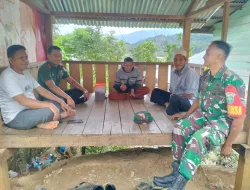 Anjangsana di Wilayah Binaan, Danramil dan Babinsa 16/Tangse Ajak Warga Jaga Kebersihan Sungai Cegah Banjir