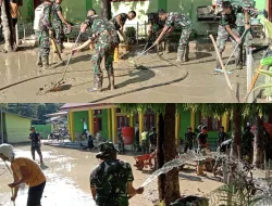 Satgas Gulbencal TNI Bersihkan MIN 12/Pidie Jaya Pasca Bencana, Ajak Masyarakat Bangkit dan Peduli