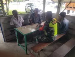 Mempererat Tali Silaturahmi Bersama Masyarakat, Babinsa Posramil Beutong Ateuh Banggalang Komsos Di Desa Binaannya