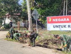 Danramil 08/Sungai Geringging Pimpin Apel dan Perintahkan Karya Bakti Pembersihan Lokasi Rencana Jembatan Bailey