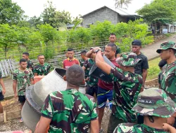 Anggota Denma Brigif TP/31/PS Terapkan Semagat Gotong Royong Pangkalan Bersih dan tertata.
