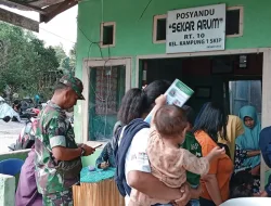 Dukung Anak Tetap Sehat,Babinsa Koramil Tarakan Tengah Dampingi Posyandu Diwilayah
