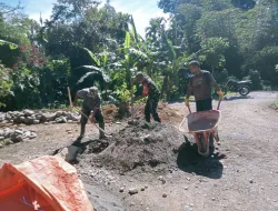 Babinsa Koramil Geumpang Gotong Royong Rehabilitasi Rumah Warga di Desa Turue