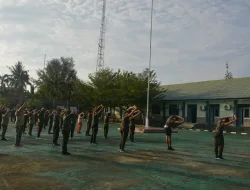 Menjaga Kebugaran Jasmani, Korem 181/PVT Laksanakan Olahraga Bersama