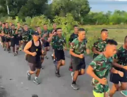 Prajurit Muda PA, BA, dan Taja Muda Denma Brigif TP 31/PS Tingkatkan Pembinaan Binsik Melalui Lari Pagi dan Sore di Wilayah Calabai.
