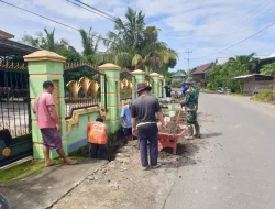 Babinsa Koramil 1404-03/Mattiro Bulu Ajak Warga Kerja Bakti Bersihkan Saluran Air