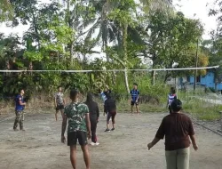 Isi Waktu Luang, Satgas TMMD ke-127 Kodim 0903/Bulungan Olahraga Voli Bersama Warga