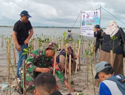 Koramil 1404-01/Suppa Bersama Instansi Terkait Tanam 2.500 Pohon Mangrove di Marabomban