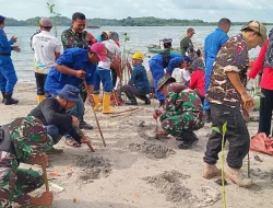 Koramil 1404-01/Suppa Bersama Instansi Terkait Tanam 2.500 Pohon Mangrove di Marabombang