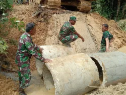 Satgas TMMD Kodim 0116/Nagan Raya Pasang Gorong Gorong Di Jana Ujungblang ke Pante Ara