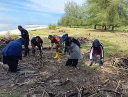 Babinsa Gotong Royong Bersama Aparat Desa Binaan