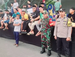 Babinsa Koramil 1405-01/Ujung Laksanakan Pemantauan Wilayah Pengamanan Turnamen Sepak Bola Liga Ramadhan Askot PSSI Kota Parepare