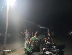 Pantau Situasi Kamtibmas Wilayah Binaan, Babinsa Koramil 1404-05/Patampanua Laksanakan Patroli Malam