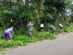 Jaga Kebersihan Lingkungan, Koramil 03/Baraka Gelar Karya Bakti Bersama Warga