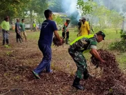 Babinsa Koramil 03/Delima Bersama Warga Gelar Gotong Royong, Dorong Kebersihan dan Kekompakan di Bulan Ramadhan
