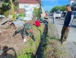 Wujudkan Lingkungan Yang Bersih,Babinsa Jajaran Kodim 0907/Trk Dan Warga Lakukan Pembersihan Wilayah