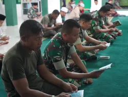 Korem 181/PVT Tingkatkan Keimanan dan Ketakwaan Prajurit dan PNS Melalui Pelaksanaan Ibadah