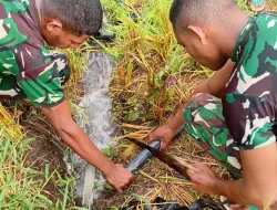 Anggota Denma Brigif TP 31/PS Laksanakan Minggu Bersih di Area Mak