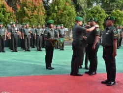 Korem 181/PVT menggelar acara Laporan Korps Kenaikan Pangkat Perwira serta Pelantikan Kenaikan Pangkat Bintara dan Tamtama periode 1 April 2026 dengan penuh khidmat dan semangat kebanggaan