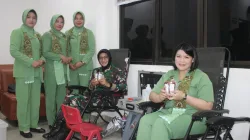 Wujud Kepedulian sosial Persit Kartika Chandra Kirana Cabang XL Dim 1405 Gelar Donor Darah