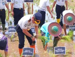 Dukung Program Kemandirian Pangan, Rutan Pelaihari Gelar Penanaman Padi Perdana