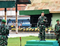 LETKOL CZI DILI EKO SETYAWAN PIMPIN UPACARA, TEGASKAN SEMANGAT DISIPLIN DAN PATRIOTISME PRAJURIT