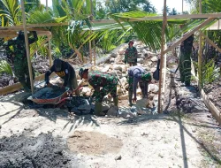Percepat Konektivitas Wilayah, Babinsa Koramil 1405/parepare Turun Langsung Pengecoran Jembatan Perintis Garuda Tahap III di Barru