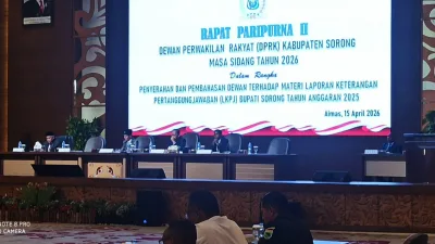 Korem 181/PVT Hadiri Rapat Paripurna II DPRK Kabupaten Sorong Tahun 2026.