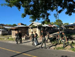 Bentuk Kepedulian Nyata, Dandenma Brigif TP 31/PS Pimpin Langsung Karya Bakti Lingkungan