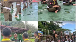 Gelar Ujian Kenaikan Tingkat Pencak Silat Militer dari Sabuk Putih ke Kuning Kodim 0115/Simeulue