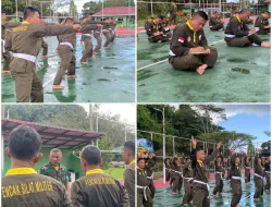 Gelar Ujian Kenaikan Tingkat Pencak Silat Militer dari Sabuk Putih ke Kuning Kodim 0115/Simeulue