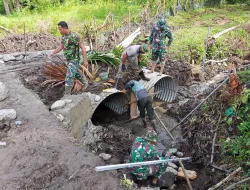 Personel Kodim 0102/Pidie Terus Kebut Pembangunan Jembatan Aramco di Geumpang