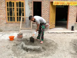 TMMD Ke 128 Kodim 0308/Padang Pariaman Renovasi Mushola Al- Mukmin