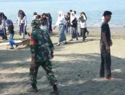 Untuk Menarik Wisatawan, Koramil 1404-07/Lembang Gelar Kerja Bakti Pembersihan Pantai Salopo