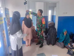 Deteksi Dini PTM, Babinsa Koramil 0907/03 Tarbar Kawal Pemeriksaan Kesehatan Grati