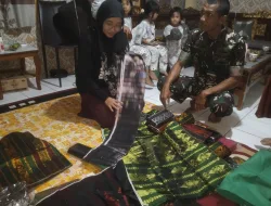 Beri Motivasi, Dandim 1404/Pinrang Kunjungi Pengrajin Tenung Sarung