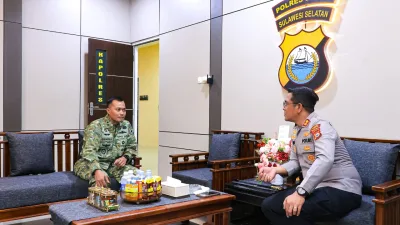 Pererat Sinergitas TNI-Polri, Dandim 1405/Parepare Silaturahmi ke Kapolres Barru