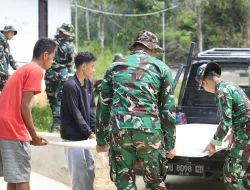 Material Rehab Rumah Cristina Sudah Tersedia, Satgas TMMD Kodim Tarakan Lanjutkan Pengerjaan